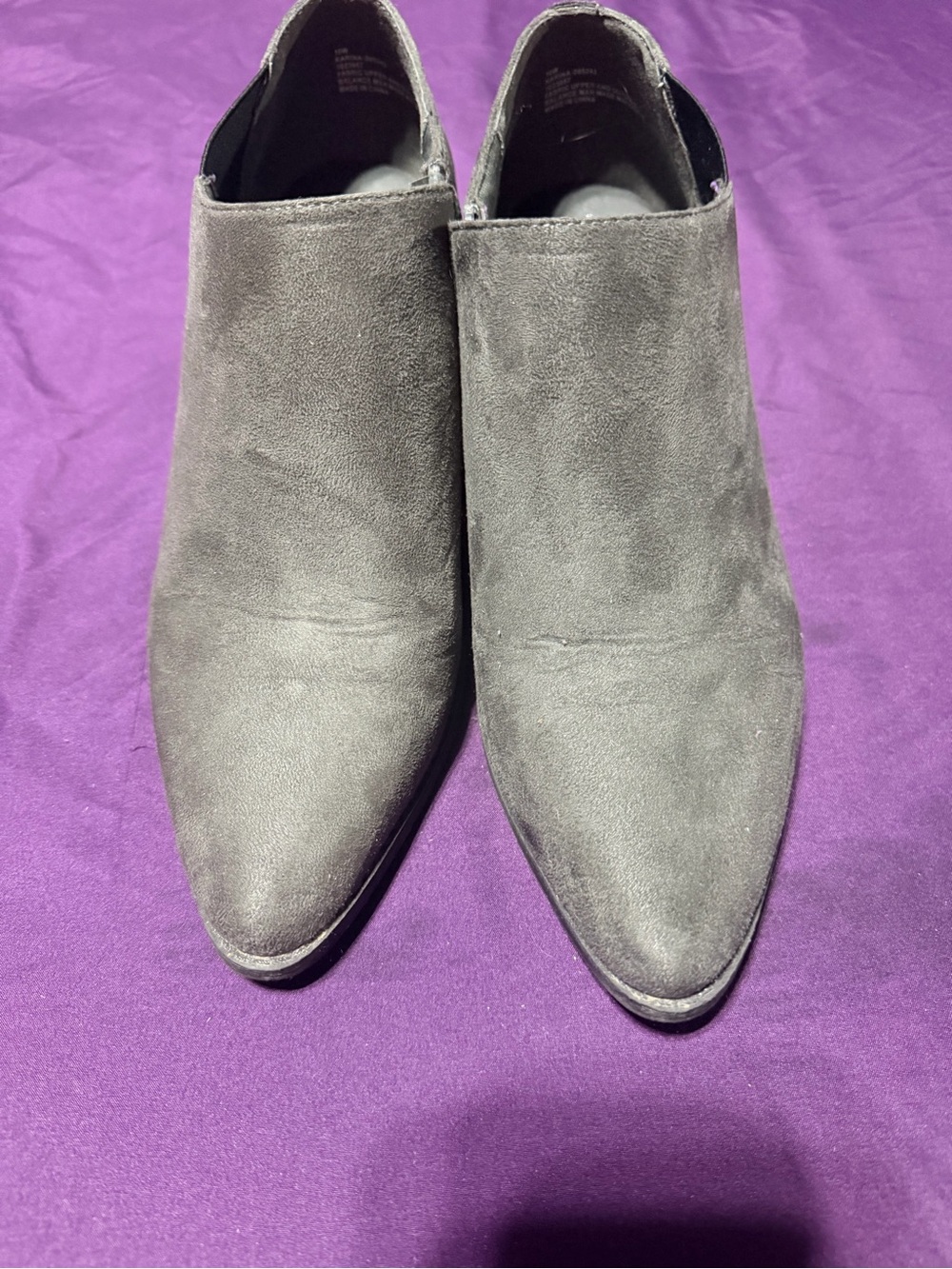 cloudwalkers Pointed Toe Suede Ankle Boots in Charcoal Gray